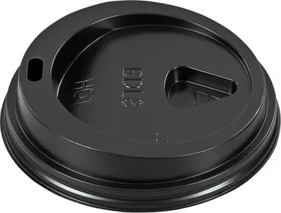 Produktbild von 300x Domdeckel schwarz für Pappbecher - "Coffee to go" - 200ml mit 80mm Ø