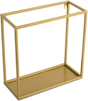 Produktbild von Wandregal, Hängeregal Metall Aufhängen, Rechteckig, Loft, Gold, 35 cm