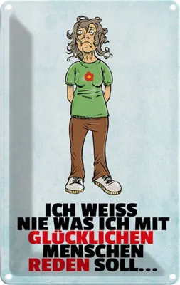 Produktbild von vianmo Blechschild 18x12 cm weiß nie was ich mit glücklichen Spruch Zitat