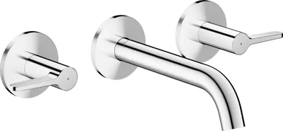 Imagen del producto de Grifo monomando encastrado AXOR One, para lavabo, con instalación mural, caño de 160 mm y mandos de palanca, acabado cromado