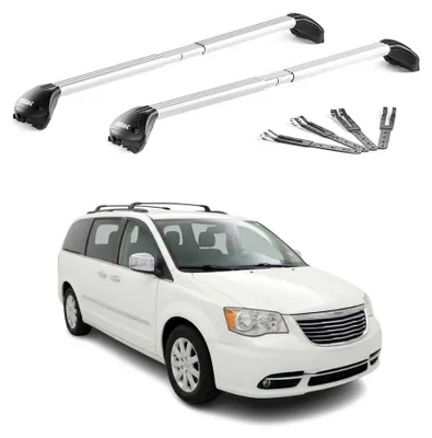 Productafbeelding van Draagrek voor Chrysler Voyager V, modeljaren 2008-2016, draagvermogen 100 kg, aluminium, zilverkleurig, 2 stuks, AI-gegenereerde afbeelding