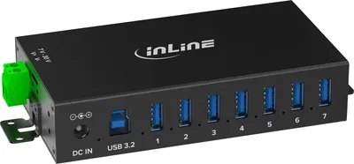 Produktbild von InLine 35396B, USB 3.2 Gen 1 (3.1 Gen 1) Type-B, USB 3.2 Gen 1 (3.1 Gen 1) Type-A, 5000 Mbit/s, Schwarz, Aluminium, Gleichstrom