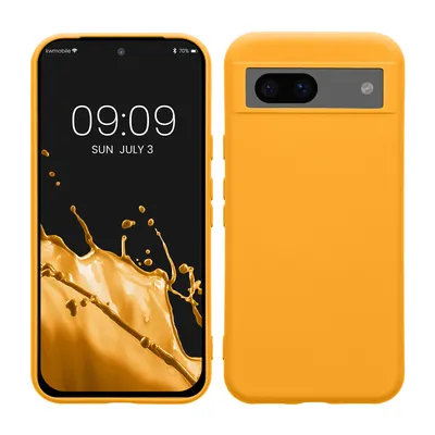 Produktbild von kwmobile Hülle kompatibel mit Google Pixel 8a Hülle - gummierte TPU Silikon Handyhülle - Schutzhülle für kabelloses Laden - Case in Fruity Orange