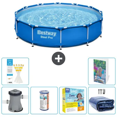 Zdjęcie produktu dla Basen stalowy Bestway Steel Pro, okrągły - 366 x 76 cm - 5-częściowy, model S224