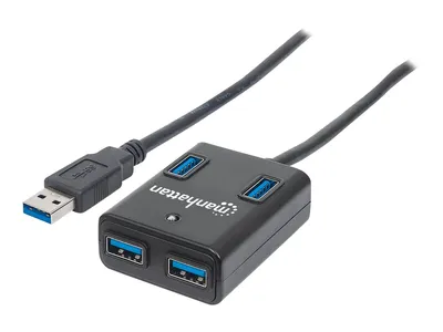 Produktbild von MANHATTAN USB-HUB  4-Port USB 3.0 schwarz