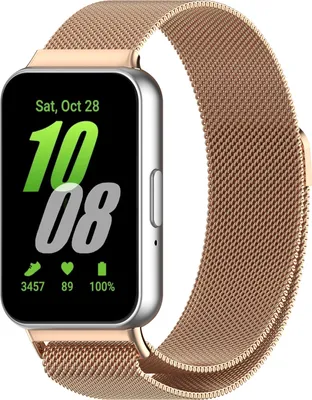 Produktbild von Strap-it Milanaise-Armband / Milanaise-Armband mit Magnetverschluss - passend für Samsung Galaxy Fit 3 (Roségold)