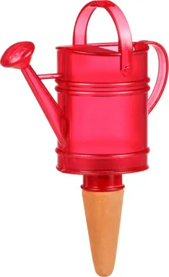 Produktbild von Scheurich Wasserspender Nelly | 1x Rot | 110 ml Füllmenge | Bewässerungskugel klein mit Ton Fuß | Wasserspender Pflanzen und Blumen Terrakotta Stiel