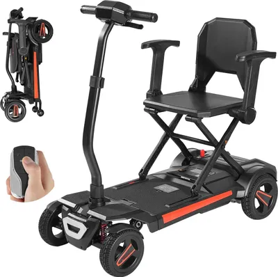 Image de Véhicule électrique à 4 roues - Véhicule pour seniors / scooter électrique - Pliable - Avec télécommande - Clé NFC - Autonomie 15 km - Charge maximale 120 kg - Tout-terrain
