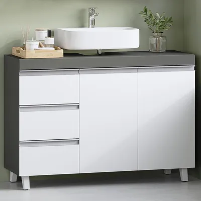 Zdjęcie produktu dla Szafka łazienkowa - Szafka do przechowywania - Organizacja łazienki - Nowoczesny styl - 30x90x64 cm - Biały