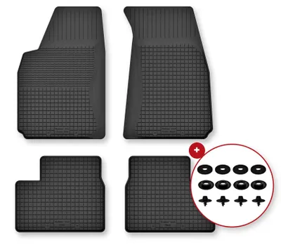 Image de Tapis de sol en caoutchouc pour Alfa Romeo 155 1995-1999 (berline) – 4 pièces, noirs, semi-universel, adapté