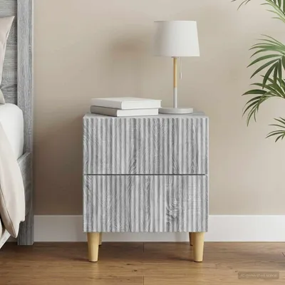 Obrázek produktu pro Maison Exclusive – Noční stolek Sonoma Grey, rozměry 43 x 34,5 x 48 cm, materiál: dřevovláknitá deska