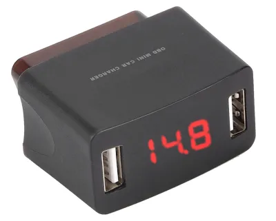 Obrázek produktu pro Autonabíječka, dvojitý USB port, odolná, s indikátorem napětí 12/24 V