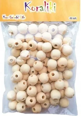 Produktbild von Holzperlen 14mm, 80er Packung.