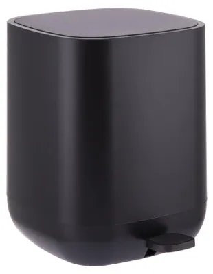 Obrázok produktu pre Odpadkový kôš Relaxdays, 9 litrov, automatické zatváranie, vyberateľný vnútorný kôš, matný plast, odpadkový kôš s pedálom a vekom, čierny