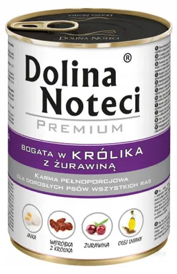 Zdjęcie produktu dla Dolina Noteci Premium Królik i Żurawina Mokra karma dla psa Puszka 400g