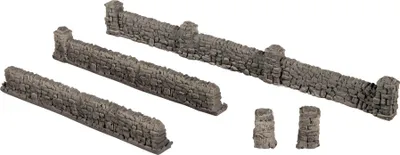 Produktbild von NOCH® Mauern aus Granit, handbemalte Mauer aus Struktur-Hartschaum, Modellbau Zubehör für H0, ideal für Einfriedungen