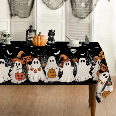 Halloween Tischdecke 140x200 cm Geister Spinnennetz