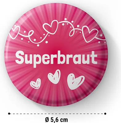 Produktbild von Buttons Wilde Mädels JGA 12 Buttons 5,6 cm extra groß JGA-Geschenk