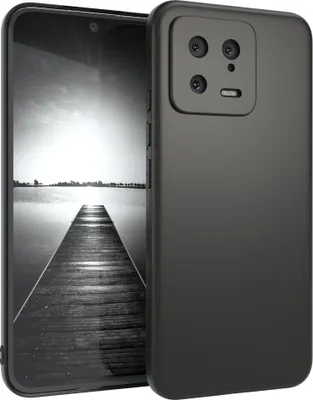 Produktbild von EAZY CASE Handyhülle Silikon für Xiaomi 13 Solid Black hoher Rand für Bildschirm & Kamera, Flexibles Silikon, extra dünn und leicht