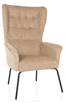 Fauteuil mit Bouclé-Stoff, Beige, 110x71x71 cm