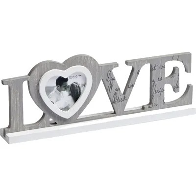 Produktbild von Walther Love Schriftzug    8x7,7 Holz Portrait grau        YF199D
