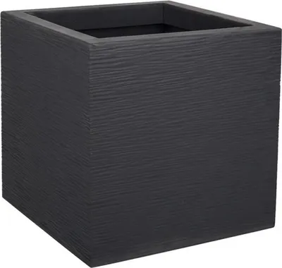 Image de Pot Carré Graphit 21 Anthracite Design Moderne, Résistant Aux Uv Et Gel - Eda