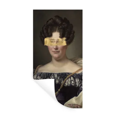 Produktbild von MuchoWow® Wandtattoo Wandsticker Wandaufkleber Johanna Henriëtte Engelen - Dubois Drahonet - Gold - Farbe 20x40 cm Selbstklebend und Repositionierbar - Selbstklebend - Fototapeten