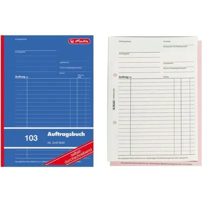 Produktbild von Herlitz Formularbuch "Auftrag 103" DIN A5 3 x 40 Blatt