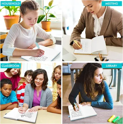 Produktbild von Notizbuch Set A5 liniert mit 3 Gelstiften - Tagebuch für Schule und Büro
