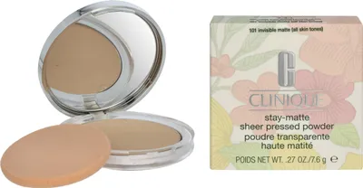 Produktbild von Clinique Stay-Matte Sheer, Mischhaut, trockene Haut, ölige Haut, Mittel, Invisible Matte, Kompaktes Gehäuse, Gepresstes Puder, Matte