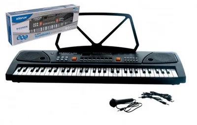 Produktbild von Teddies - Klavier/Orgel groß Plastik 61 Tasten 63x20cm mit Mikrofon und USB wiederaufladbarem Li-Ion Akku in Box