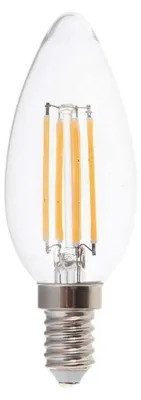 Immagine prodotto di V-TAC VT-2127 lampadina led candela E14 6W 100LM/W a filamento luce bianco caldo 3000K - SKU 217423