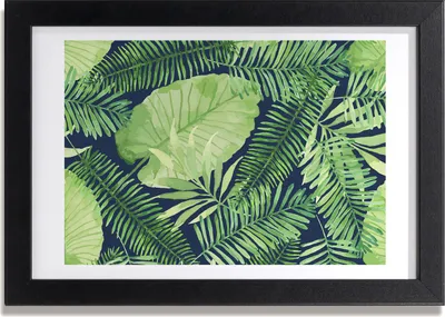 Produktbild von Bild 30x20 MDF-Rahmen, Wandkunst tropische Blätter