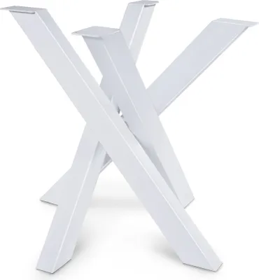 Produktbild von Magnetic Mobel Tischgestell Orion (S -Size 77X77X71 Cm, Weiss) Design Kreuzgestell Schwerlast Massiv Tischkufen Stahl Tischbeine Metall Profil 8X4 Cm