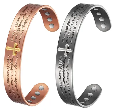 Produktbild von Solidchoice – Magnetisches Armband aus Kupfer mit Kreuz und 8 Magneten