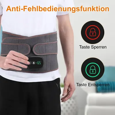 Produktbild von Beheizbarer Lendenstützgürtel mit Vibrations- und Rotlichtfunktion – 3 Heizstufen und 3 Vibrationsintensitätsstufen zur Schmerzlinderung.