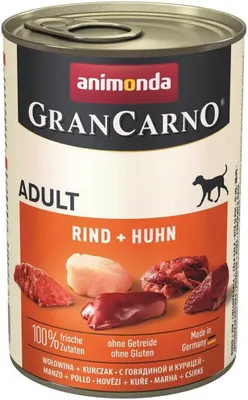 Obrázok produktu pre animonda GranCarno Original, Dospelý, Hovädzie mäso, Kuracie mäso, 400 g, Bez cukru, Neobsahuje sóju