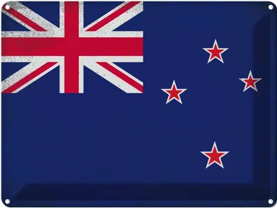 Produktbild von vianmo Blechschild 30x40 cm Neuseeland New Zealand Flagge Fahne Wappen