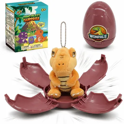 Productafbeelding van Pluche dinosaurus verrassingseieren, 8 verschillende soorten, verzamelbaar speelgoed voor kinderen