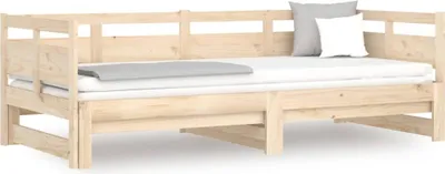 Image de vidaXL Lit de jour extensible pin massif 2x(90x190) cm