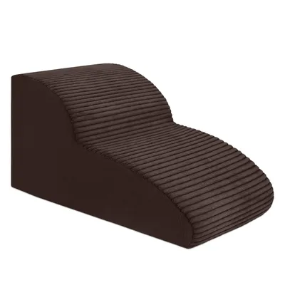 Produktbild von Domarex DOGGURU Braun Hundetreppe 2 Stufen 30 cm – Rutschfeste Haustier Rampe für kleine Hunde & Katzen – Waschbarer Bezug – Stabil & Komfortabel