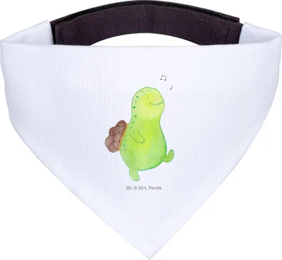 Produktbild von Mr. & Mrs. Panda Halstuch Für Hunde Schildkröte Pfeifen - Weiß - Geschenk, Tuch, Glück, Schal, Hund, Depression, Lebensfreude, Motivation