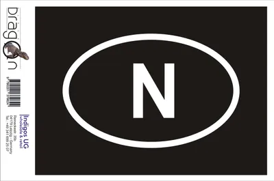 Produktbild von Aufkleber / Autoaufkleber - JDM / Die cut / Auto / OEM - Norwegen N - 160x110 mm silber - Heckscheibe / Heckscheibenaufkleber