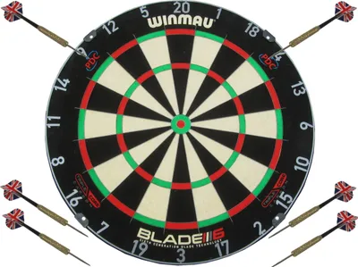 Produktbild von Winmau Blade 6 Triple Core PDC Carbon Steel Dartboard Darts Board + 6 x Pfeile