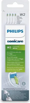 Produktbild von Philips Sonicare W2 Optimal White HX6064/10 Standard-Bürstenköpfe für Schallzahnbürste, 4 Stück(e), Weiß, Medium, Mehrfachpassung, 2 Jahr(e), 60 mm