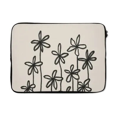 Produktbild von MuchoWow® Laptop Hülle 14 ZollBlumen - Pflanzen - Pastell - Abstrakt Laptoptasche - Laptoptasche - Stoßsicher - Schutzhaube