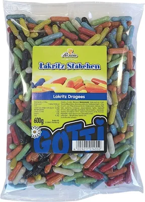 Produktbild von Rexim Lakritz Stäbchen, Dragees, 600 g
