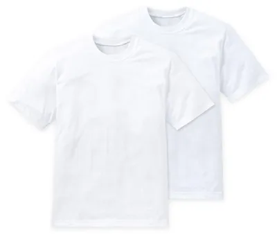 Image de Schiesser T-shirt américain col rond pack de deux - Blanc Taille : L