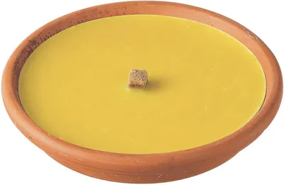 Image de HORECA CANDLES Bougie parfumée à la citronnelle dans un pot en terre cuite - 8h de combustion - Bougie d'extérieur pour le jardin et le balcon