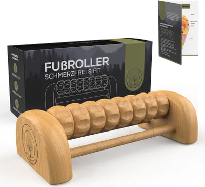 Produktbild von M.S.Lemberg® Fußmassageroller Holz - Fußmassage für Fersensporn, Plantarfasziitis, Fußreflexzonenmassage - Faszienrolle Fuß Massage Fussmassageroller Fußmassagegerät Fußroller